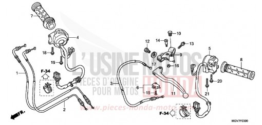 LEVIER DE GUIDON/COMMUTATEUR/CABLE CBR600FB de 2011